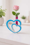 Cœur Fleuri - support décoratif double cœur avec fiole