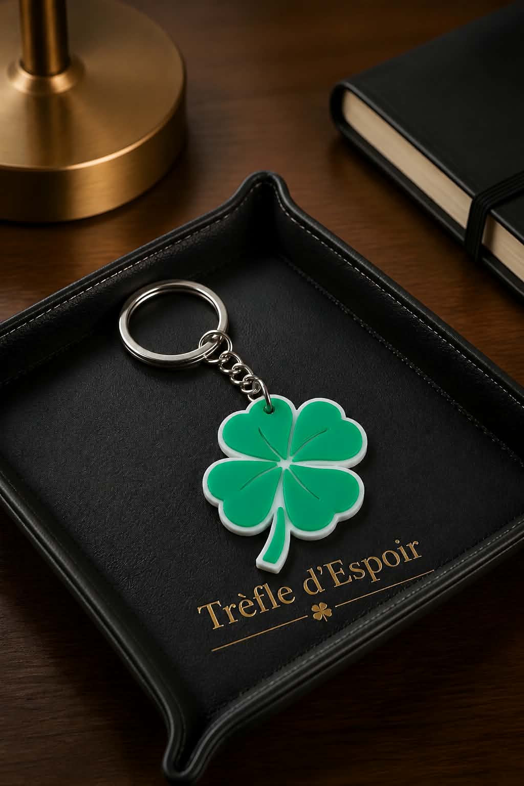 Porte-clés Trèfle d'Espoir